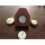 Four gents pocket watches and a pocket watch stand