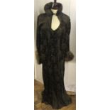 1930’s brown silk devoré bias cut evening dress and matching jacket with fur cuffs