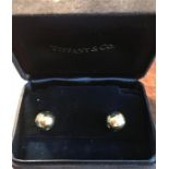 Pair pierced 18ct gold diamond set earrings