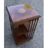 Edwardian walnut revolving bookcase