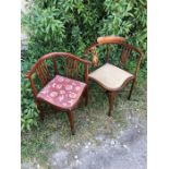 Two Edwardian corner chairs