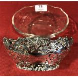 Silver basket with clear glass liner by Geo. Nathan & Ridley Hayes Chester 1900