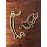 Two 9ct gold rope chain necklaces 11.7gms