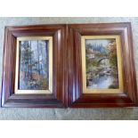 Pair small oil on canvas landscapes by John Westoby of Hull