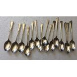 15 various silver coffee spoons - 4.3ozt