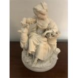 Parian figure of a Lady seated by Alcock