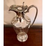 Silver mounted claret jug by W & G Sissons Sheffield 1889