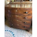 19thC mahogany bow front chest of drawers