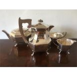 Four piece silver tea service Viners Sheffield 1939-40 52ozt approx