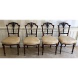 Four finely carved mid 19thC salon chairs by Richardsons of Hull