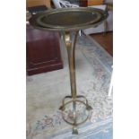 Brass and copper plant stand of Arts and Crafts design
