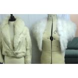 Vintage white rabbit fur jacket and swans down jacket