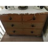 19thC Pine chest of drawers