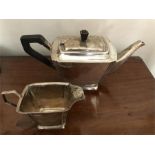 Art Deco silver teapot and creamer 1901 30 ozt total