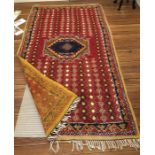 Colourful hand knotted rug 203 x 118 cm