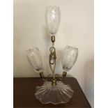 Small cut glass plated epergne 30cms h