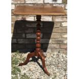 19thC mahogany tilt top table with bobbin twist stem