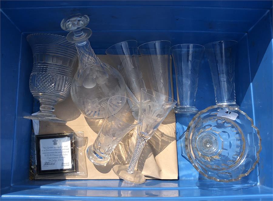 Selection of glassware inc. Ltd Edition cut glass etc.