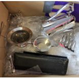 Box lot of plated ware