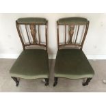 Pair of 19thC mahogany inlaid nursing chairs