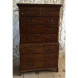 Georgian mahogany chest on chest 107 cms wide