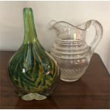 Mdina vase and Regency cut glass jug