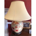 Good quality modern pottery table lamp and shade 69cms h