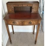 Reproduction leather top desk on square tapered legs