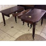 Fine Gillows style extending dining table the concertina action with three original leaves c 1800