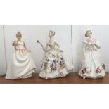 Three Royal Doulton figurines to include Gift Of Love (HN3427), Diana (HN2468), Gillian (HN3742), A