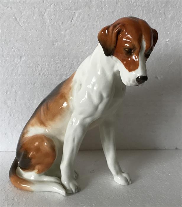 Royal Worcester dog, a seated hound.