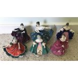 Six Royal Doulton ladies - 10cms Tall