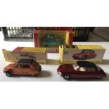 Three Dinky Toys to include 149 Citroen Dyane, DS 23 Citroen and a Citroen Visa 504, all in excellen