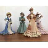 Four various Coalport ladies from the Edwardian seasons collection.