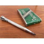 Art Deco compact - Esora 830, made in Japan together with hallmarked silver propelling pencil, 10cms