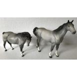 Two Beswick dapple grey horses.