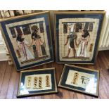 Four Egyptian prints framed and glazed