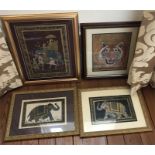 Four various decorative prints of animals