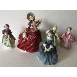 Five various ceramic ladies.