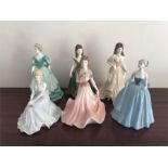 Six Coalport figurines, Nina, Summer Bouquet, Janice, Forever Yours, Yoiur Special Day and The Rainb