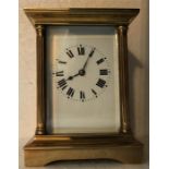 Good quality brass carriage clock striking on a gong