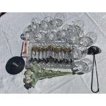 Miscellaneous lot to include 12 cut glass cups and limited edition spoons etc...