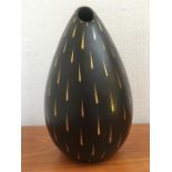 Beswick Art china ovoid shaped, angular neck opening and gold on black decoration,No.1389 to base,