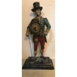 Reproduction novelty clock in the form of a gentleman with top hat