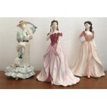 Three Coalport ladies including Ladies of Fashion Jacqueline, Sarah Figure Of The Year, Beatrice At