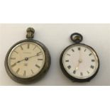 Two pocket watches, one marked .925 with enamel face, Waterbury