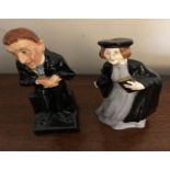 Two miniature figures Uriah Heep Royal Doulton and Portia Crown pottery