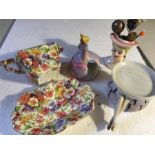 Various ceramics to include Carlton Ware napkin ring a/f, legs trinket box, jug etc.