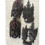 Two Kenyan and Indonesian masks