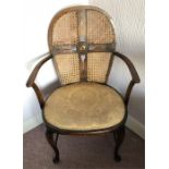 Early 20thC cane back armchair